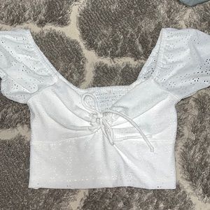 White cropped top